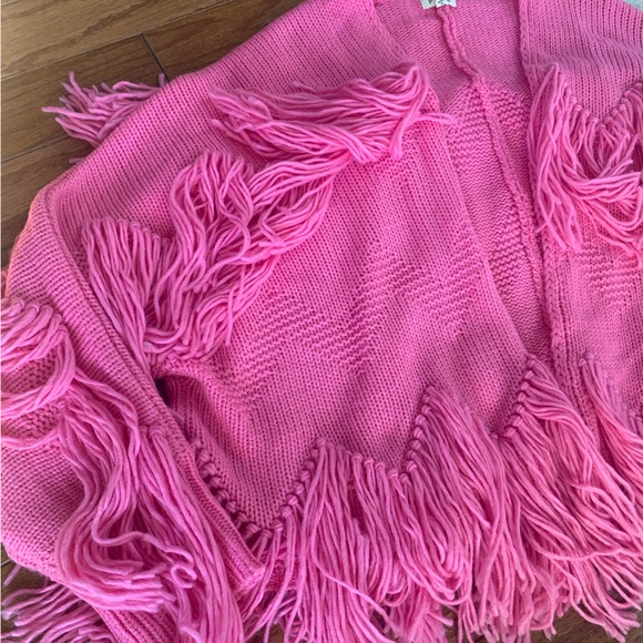 POL Pink Fringe Women's Sweater - Picture 2 of 4